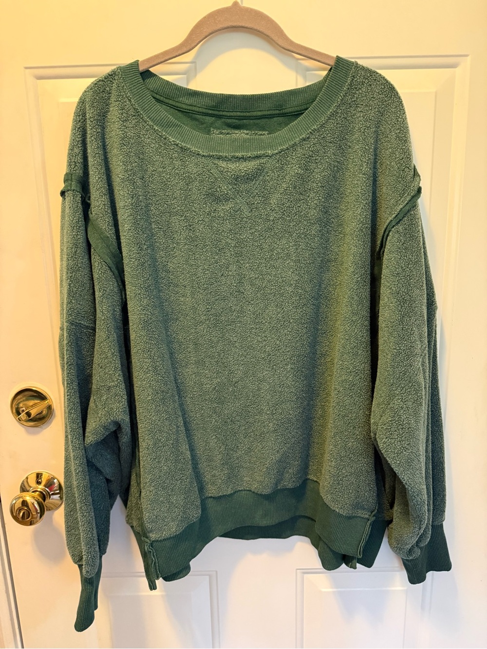 American Eagle Women’s Cozy Fleece Oversized Sweatshirt - Hunter Green M